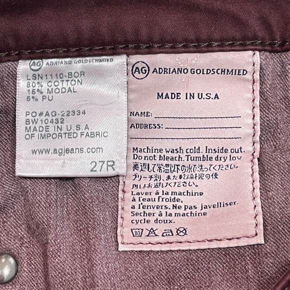 Adriano Goldschmied The Stilt Cigarette Leg Maroon Skinny Jeans - Picture 7 of 10